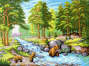 Лесной ручей (канва 50*40 см с нанесенным рисунком-схемой)