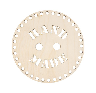 Дно d 18 см деревянное "Hand made" для вязаной сумки / форма для обвязывания