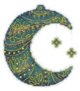 Сказочный месяц (10*9 см) (двусторонняя ёлочная игрушка) (пластиковая канва)