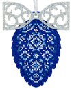 Шишка с бантом. Ёлочная игрушка (9*12 см) (перфорированный фетр)